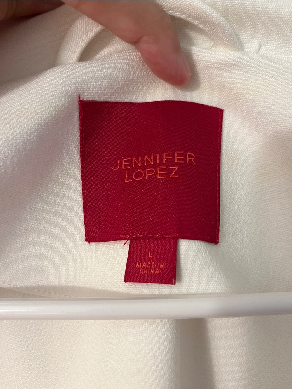 Jennifer Lopez White Cropped Hooded Jacket with Silver Zipper - Picture 6 of 6